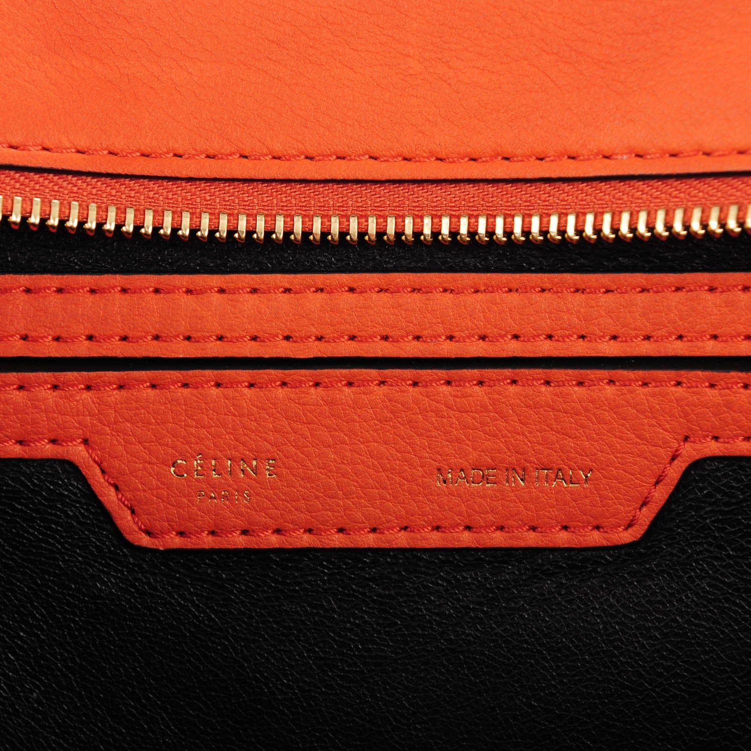 Celine Drummed Calfskin Medium Trapeze Orange 5 of 7