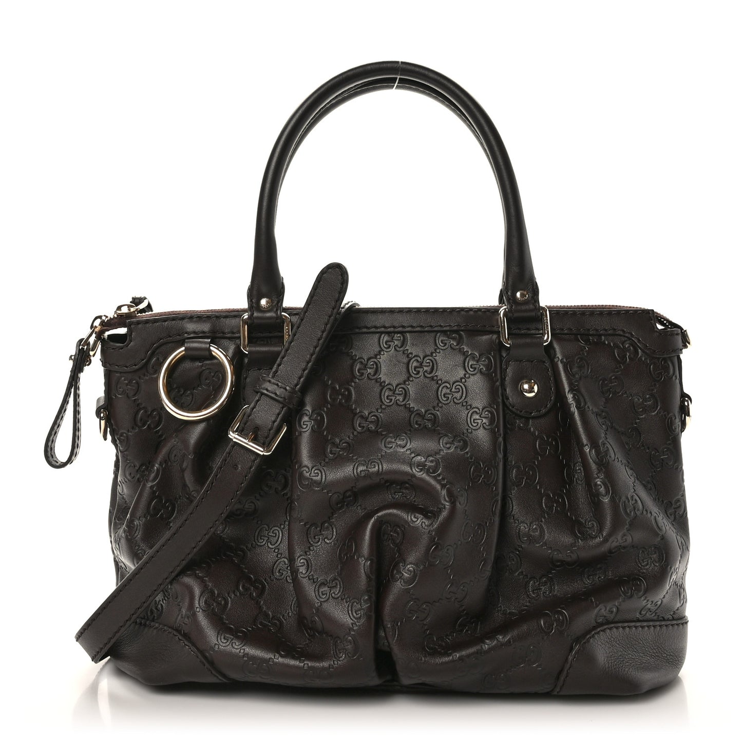 Guccissima Medium Sukey Top Handle Bag Dark Brown
