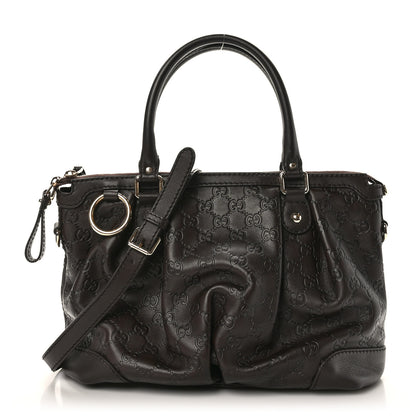 Gucci Guccissima Medium Sukey Top Handle Bag Dark Brown 1 of 9