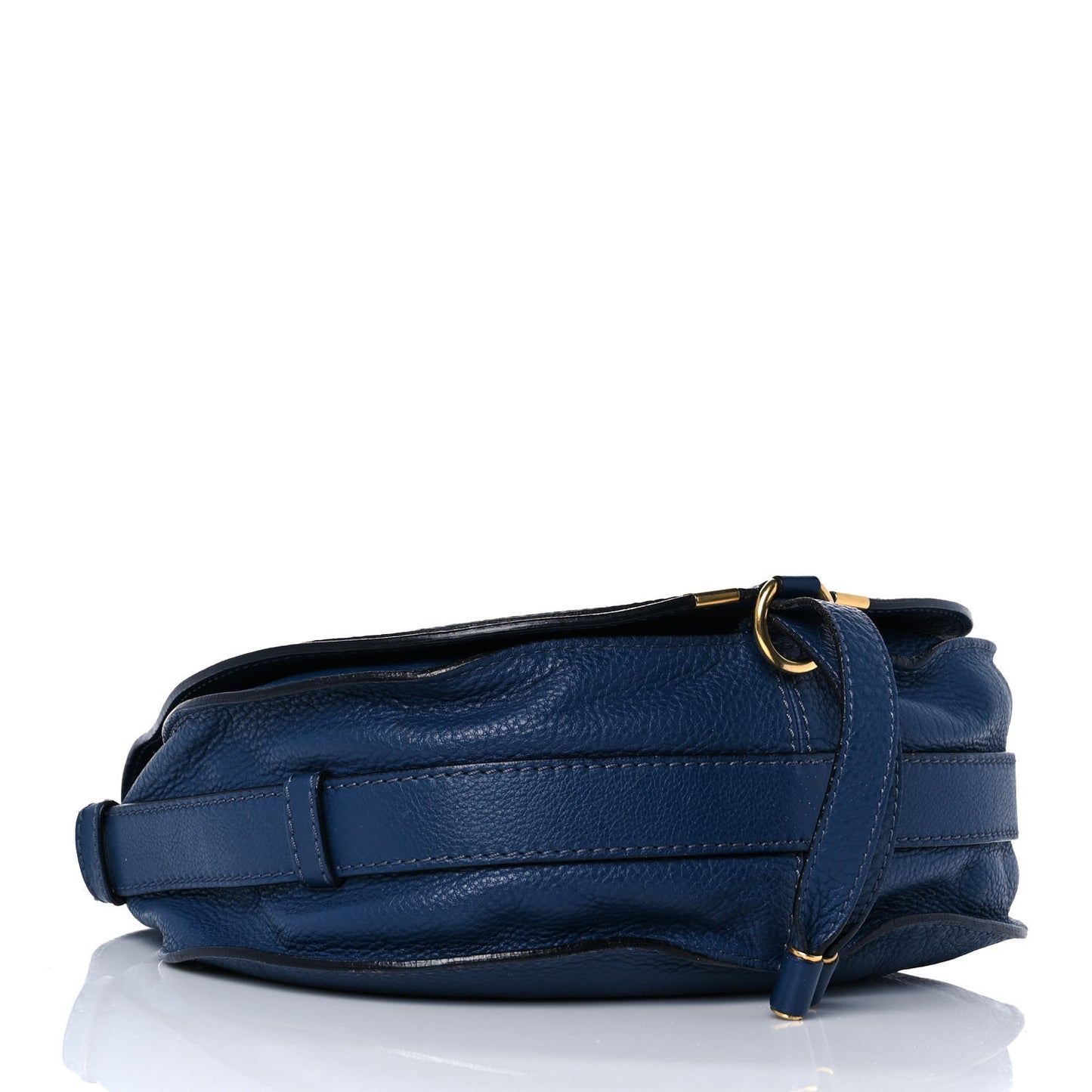Calfskin Medium Marcie Round Crossbody Bag Royal Navy