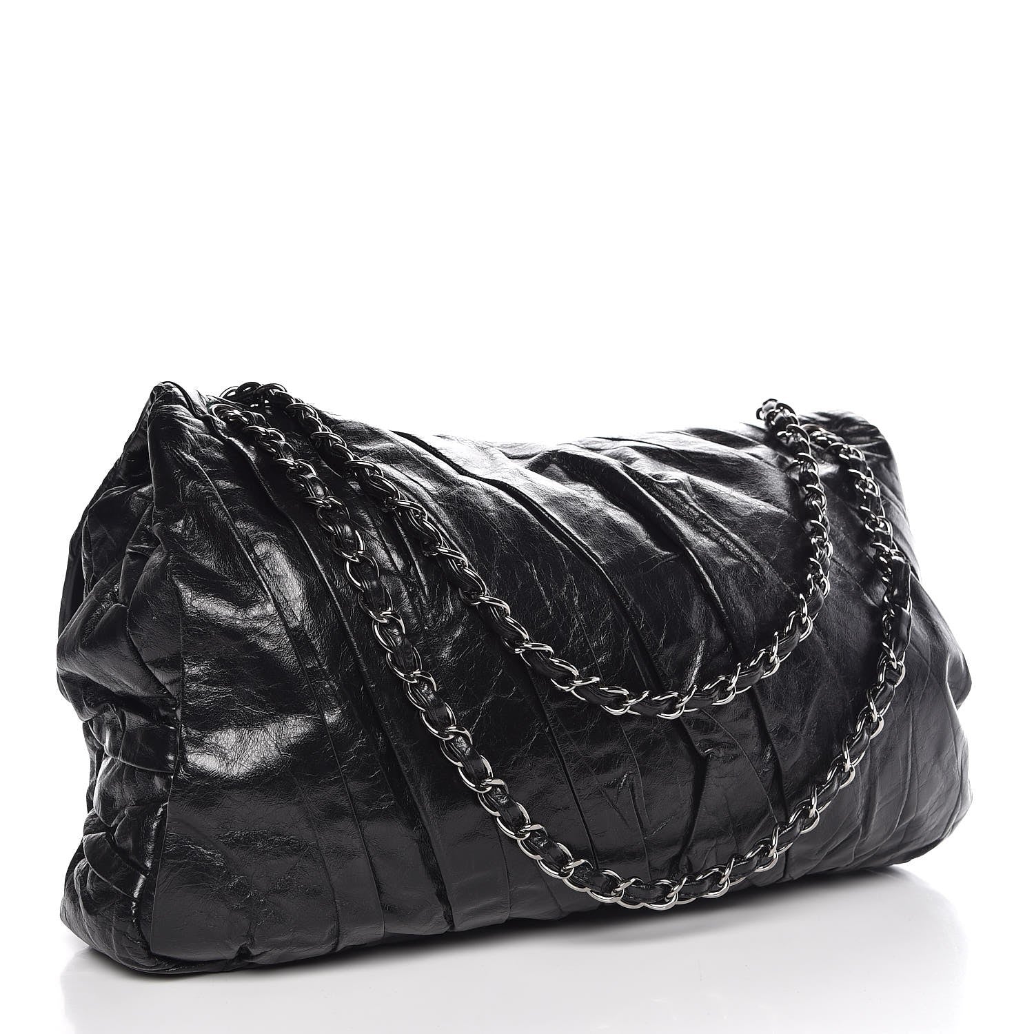 Chanel Glazed Calfskin Twisted Maxi Flap Black 2 of 9