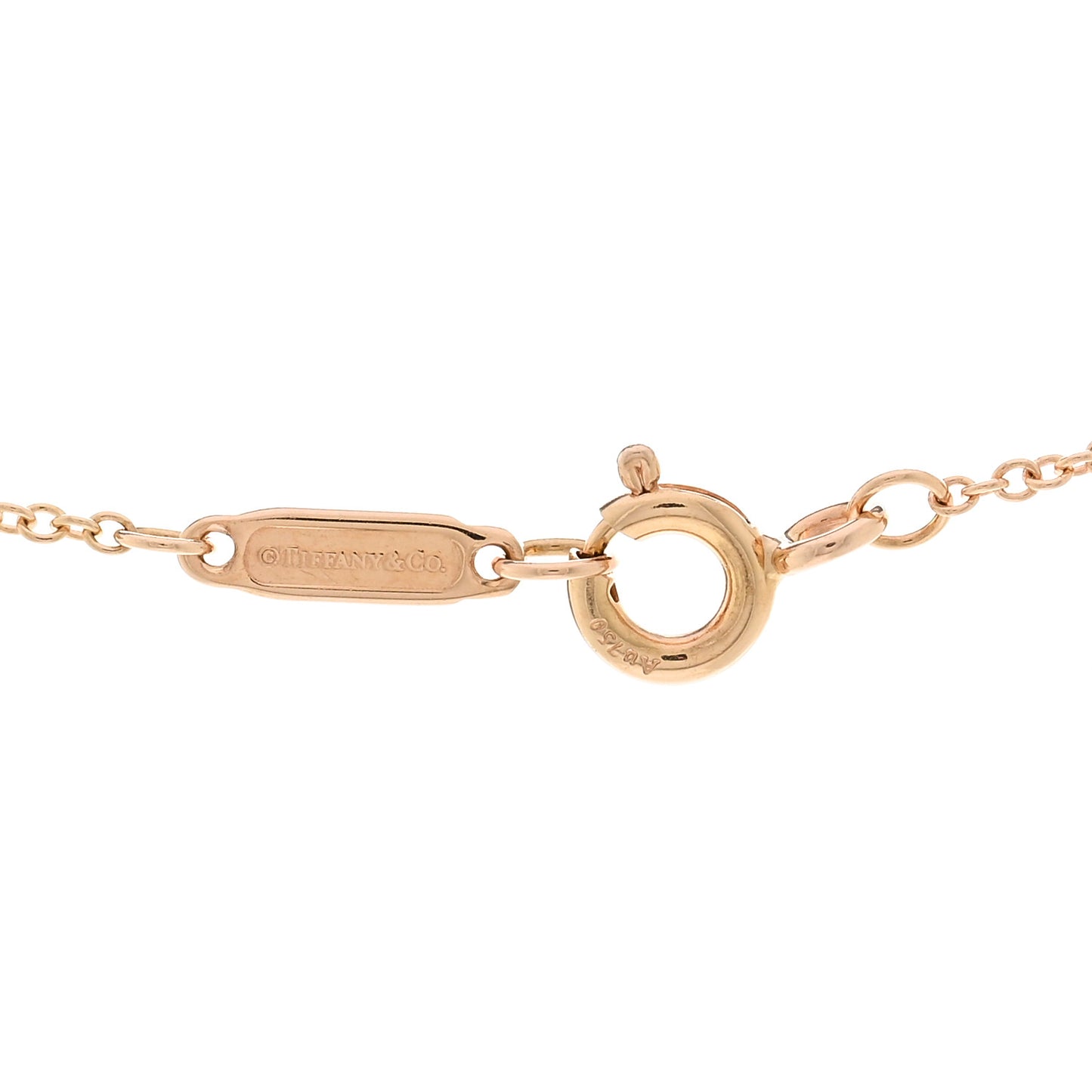 18K Rose Gold Diamond Small T Smile Pendant Necklace