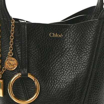 Chloe Grained Calfskin Small Spin Tote Black 8 of 10