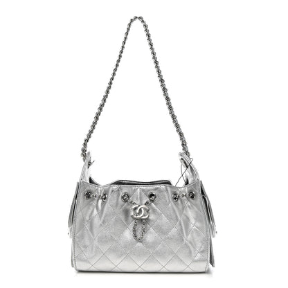 Chanel Metallic Caviar Quilted Mini Chanel 25 Handbag Silver 1 of 11