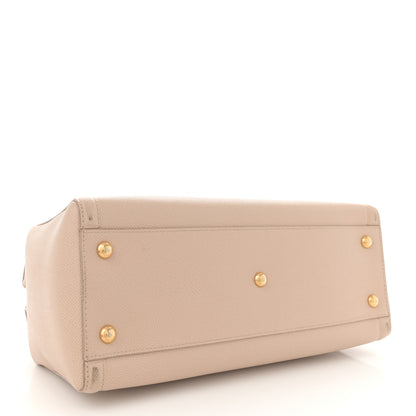 Salvatore Ferragamo Hammered Calfskin Vara Bow Chain Tote Macadamia 4 of 16