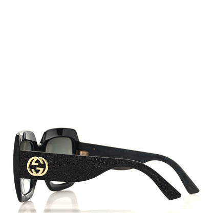 Gucci Square Frame Glitter GG0102S Sunglasses Black 3 of 7