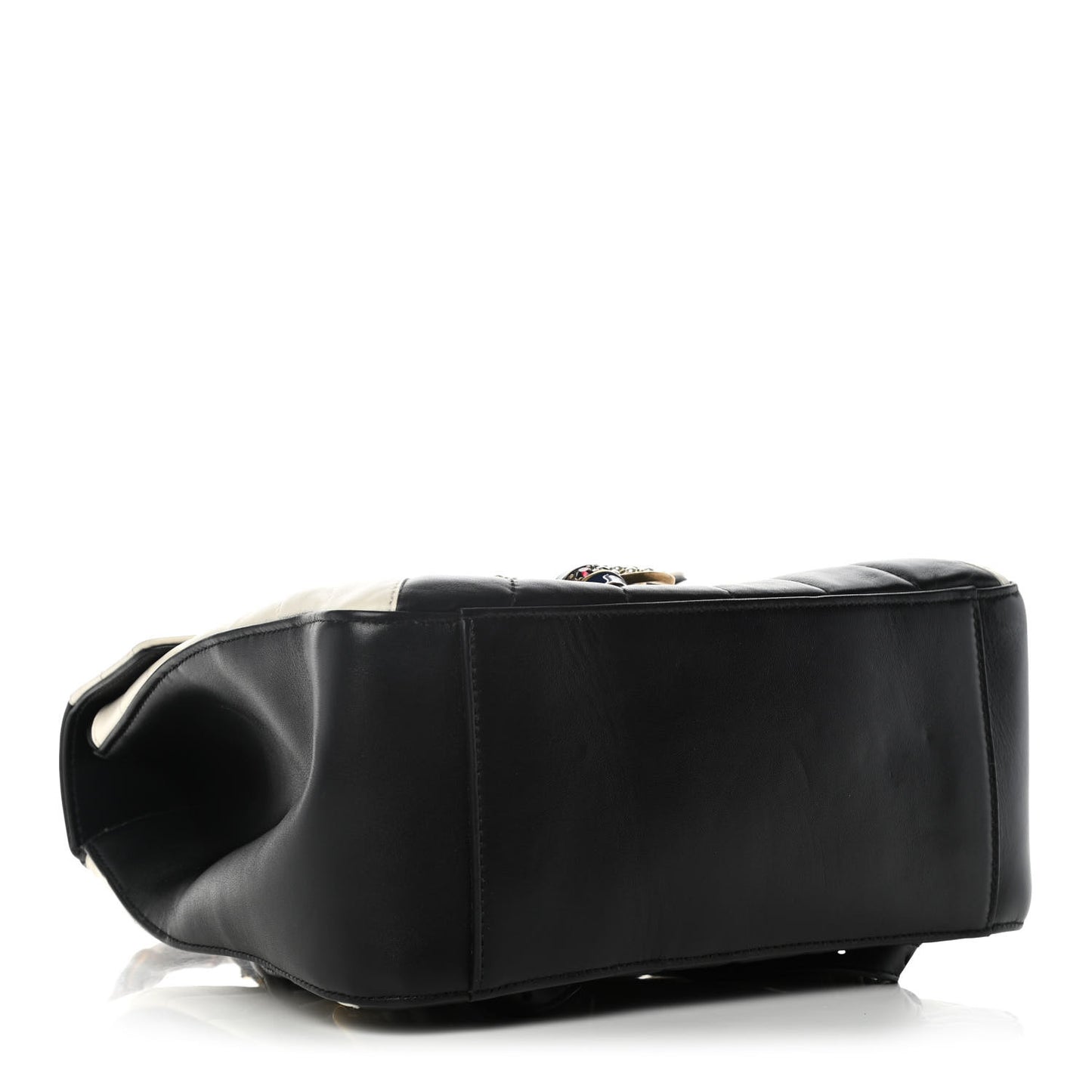 Calfskin Bamboo Trapuntata Queen Margaret Backpack Mystic White Black