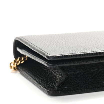 Gucci Calfskin Mini GG Marmont Chain Wallet Black 7 of 8