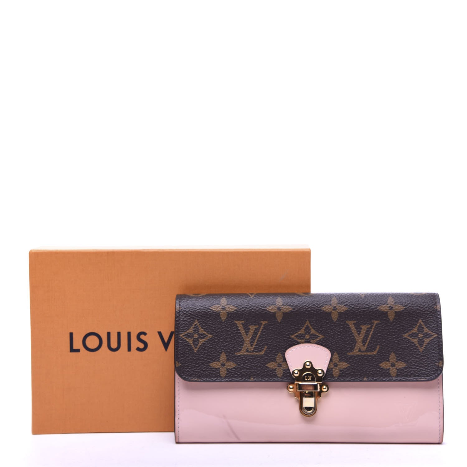 Louis Vuitton Patent Calfskin Monogram Cherrywood Wallet Rose Ballerine 9 of 9