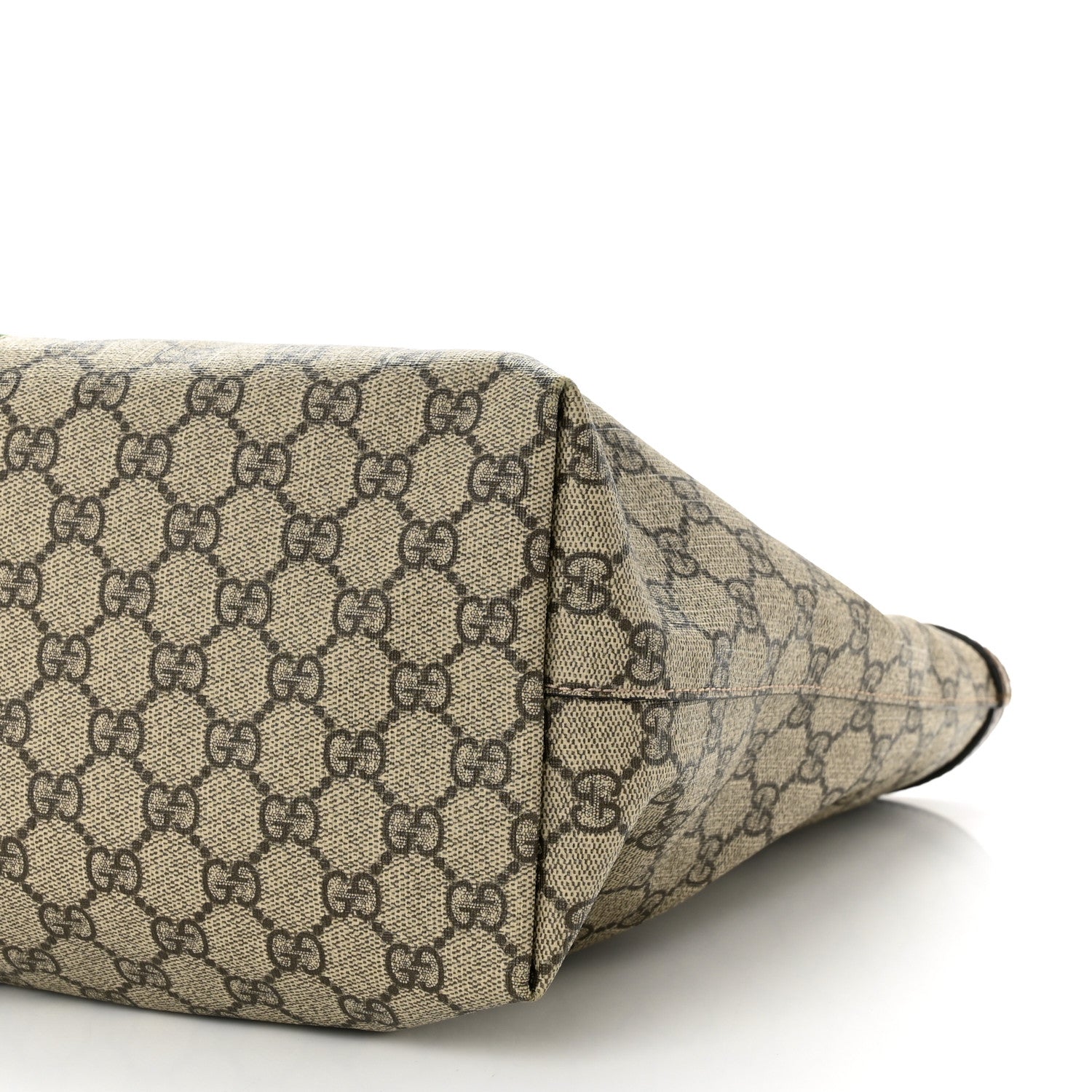 Gucci GG Supreme Monogram Textured Calfskin Web Medium Ophidia Shopping Tote Beige Ebony New Acero 10 of 13