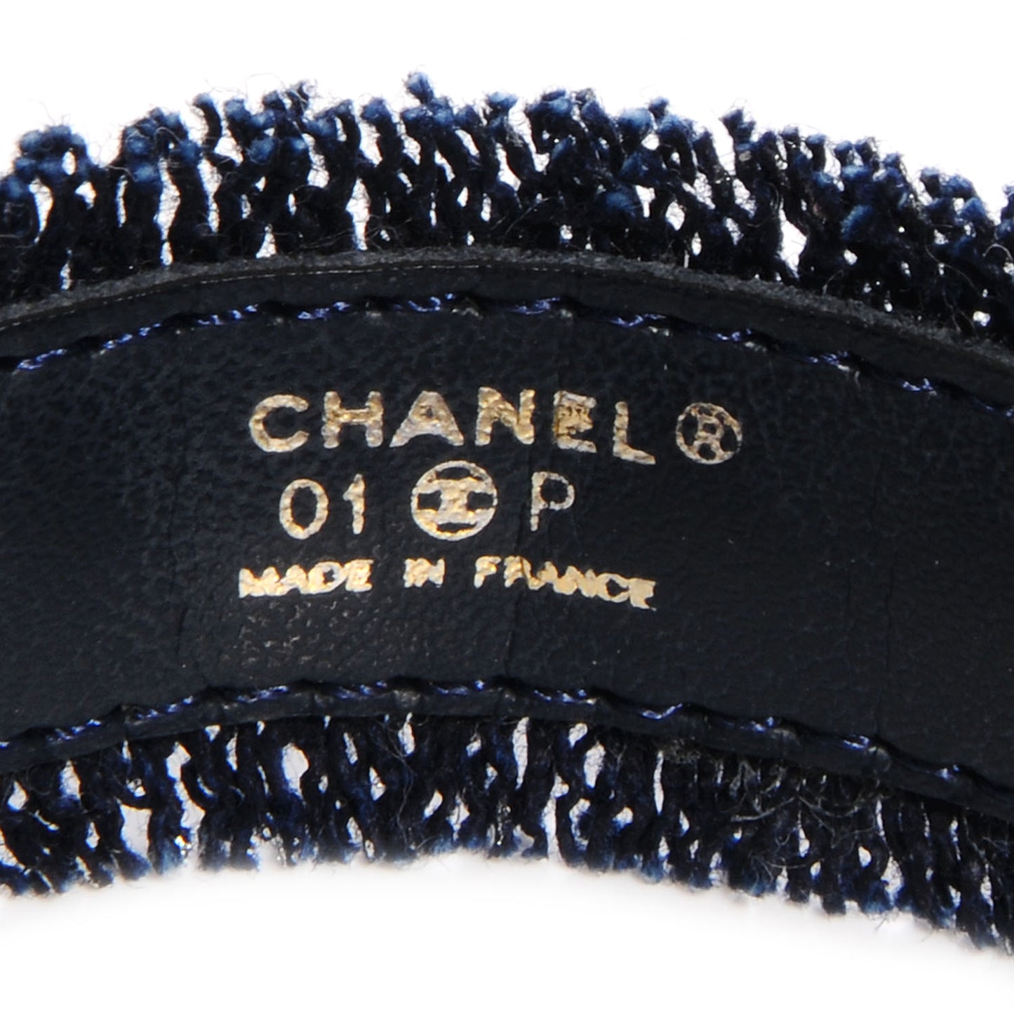 Denim Fringe Cuff Blue White