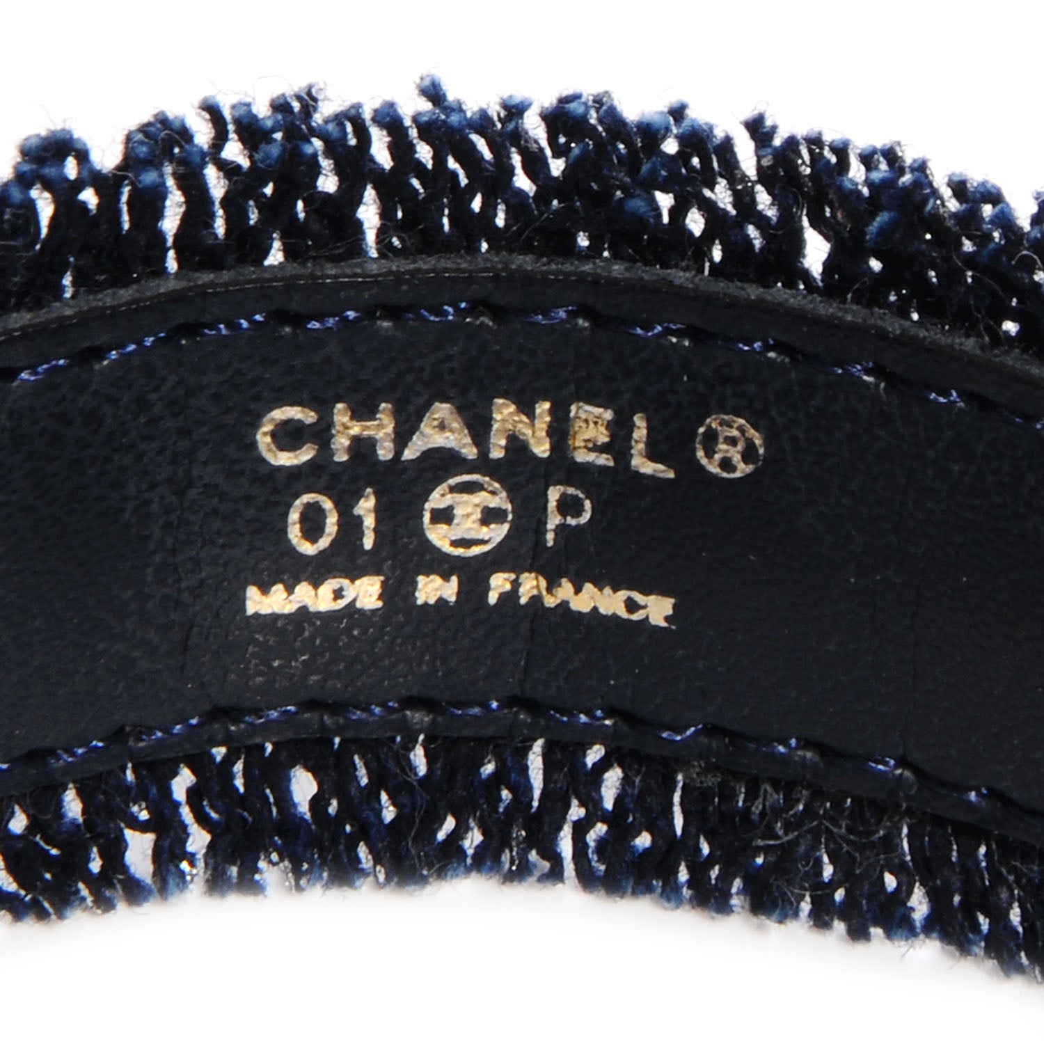 Chanel Denim Fringe Cuff Blue White 4 of 4