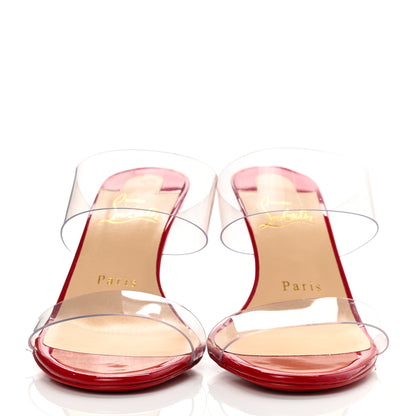 Christian Louboutin Patent PVC Just Nothing 85 Slide Sandals 35 Red 2 of 11