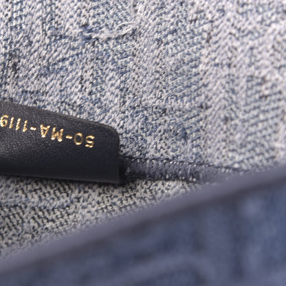 Christian Dior Oblique Embroidered Slim Saddle Pouch Denim Blue 7 of 10