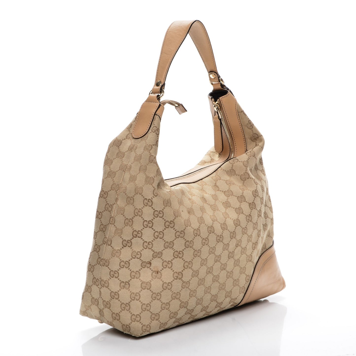 Monogram Medium Horsebit Tassel Shoulder Bag Natural Beige