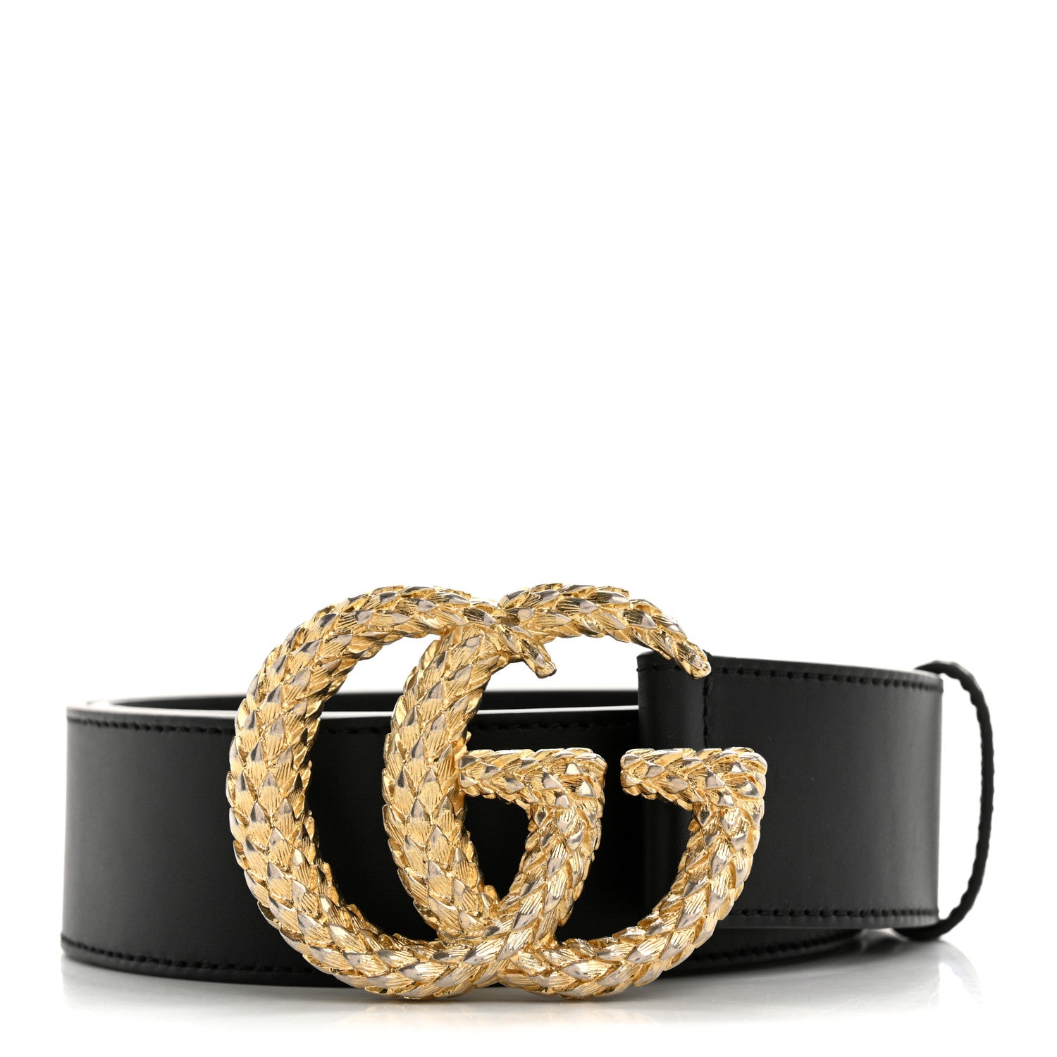 Gucci Moon Calfskin Scales Double G 40mm Belt 85 34 Black 1 of 6