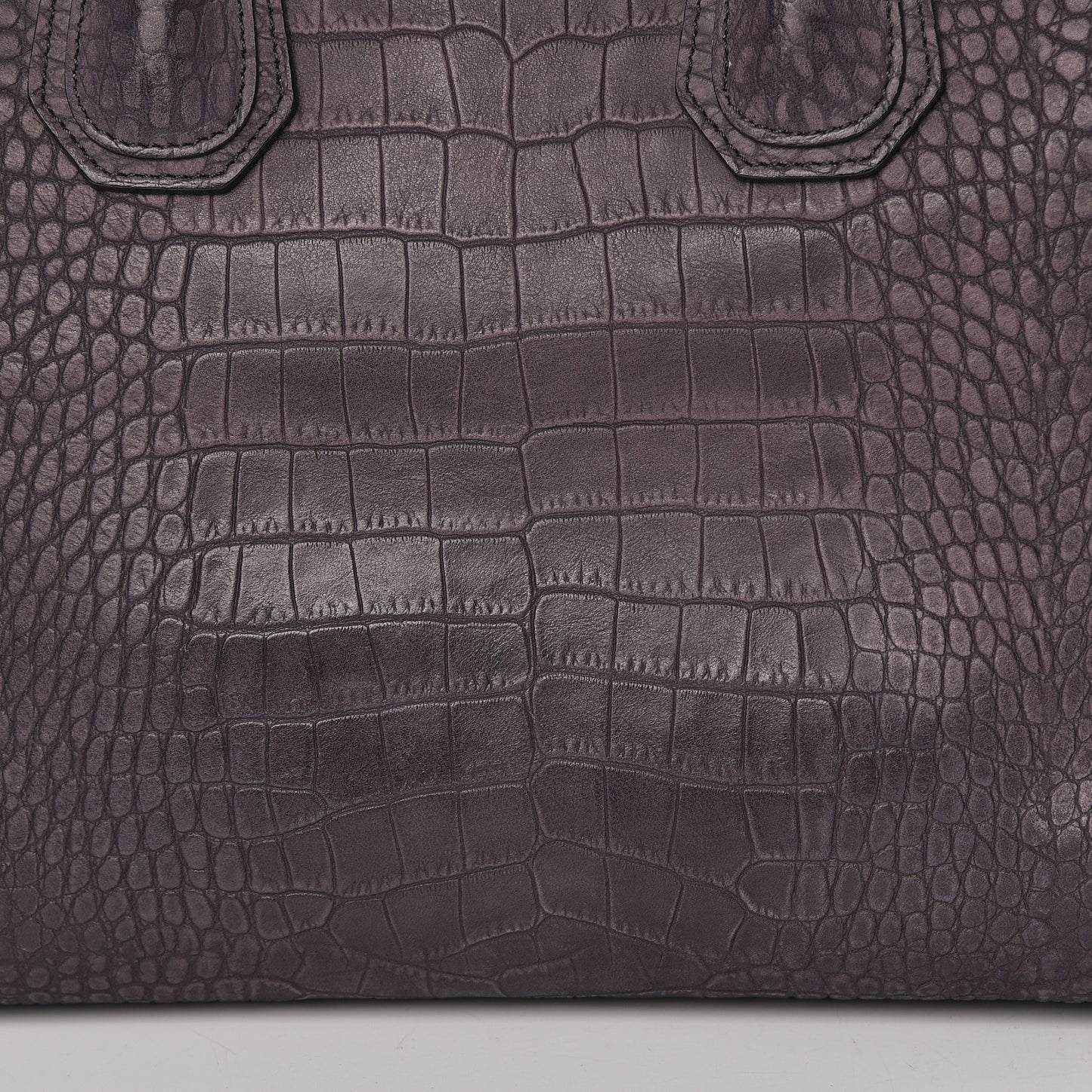Nubuck Crocodile Embossed Medium Antigona Brown
