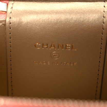 Chanel Lambskin Quilted Pearl Crush Mini Vanity Case With Chain Coral 6 of 10