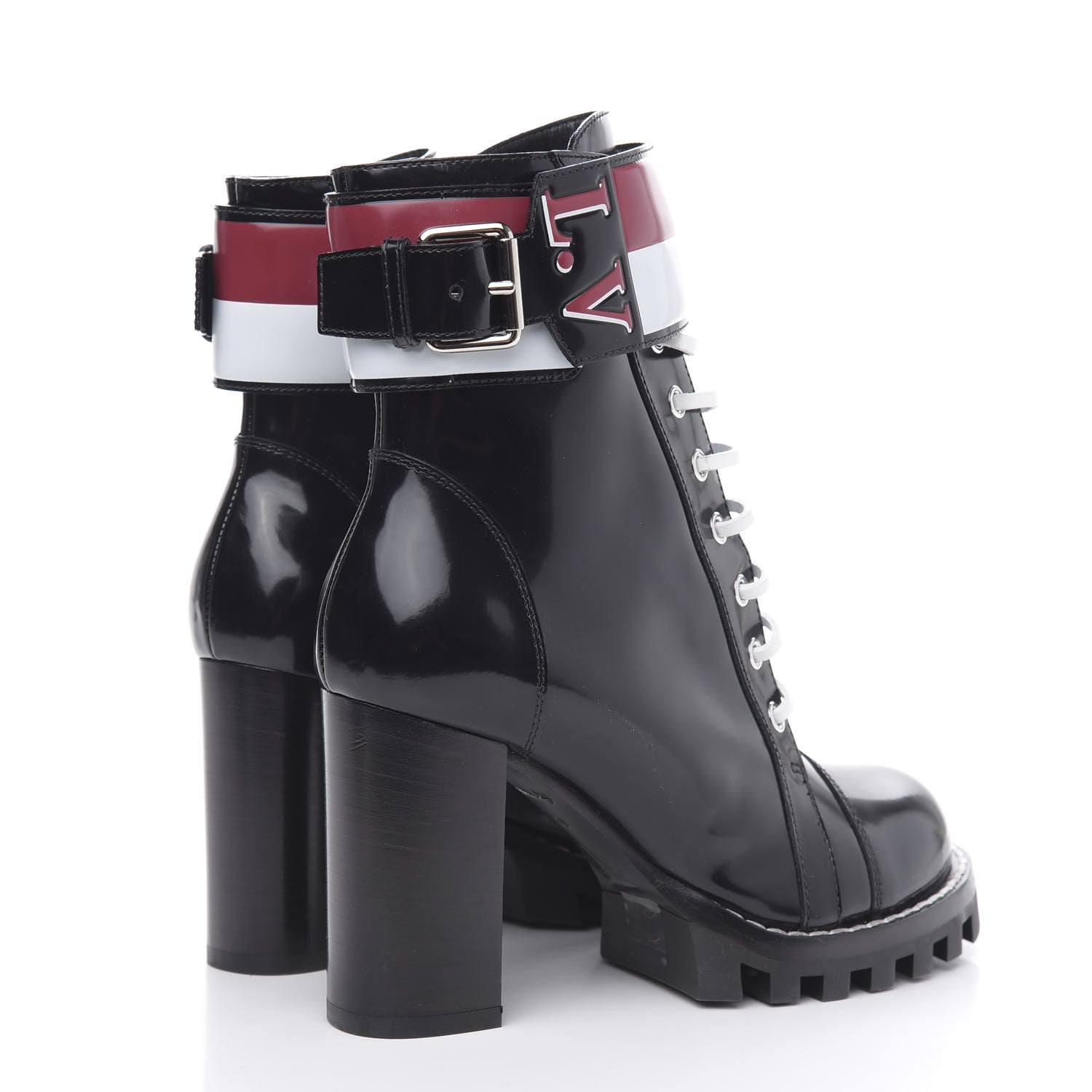 Louis Vuitton Patent Calfskin Star Trail Ankle Boots 38 Black 4 of 8