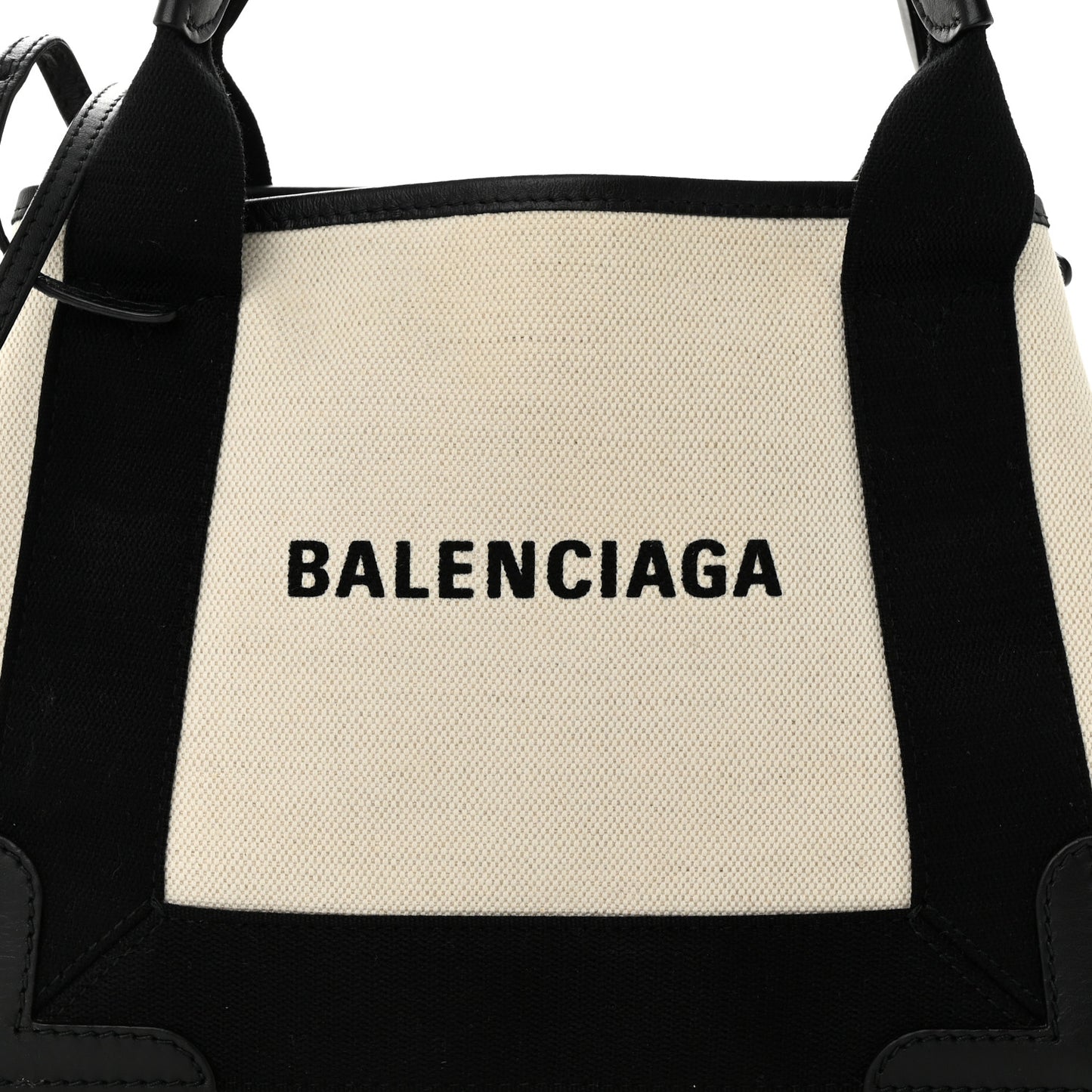 Cotton Canvas Calfskin Navy Cabas XS Natural Black
