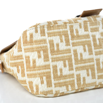 Fendi Woven Straw Zucca Mama Baguette Beige 5 of 9