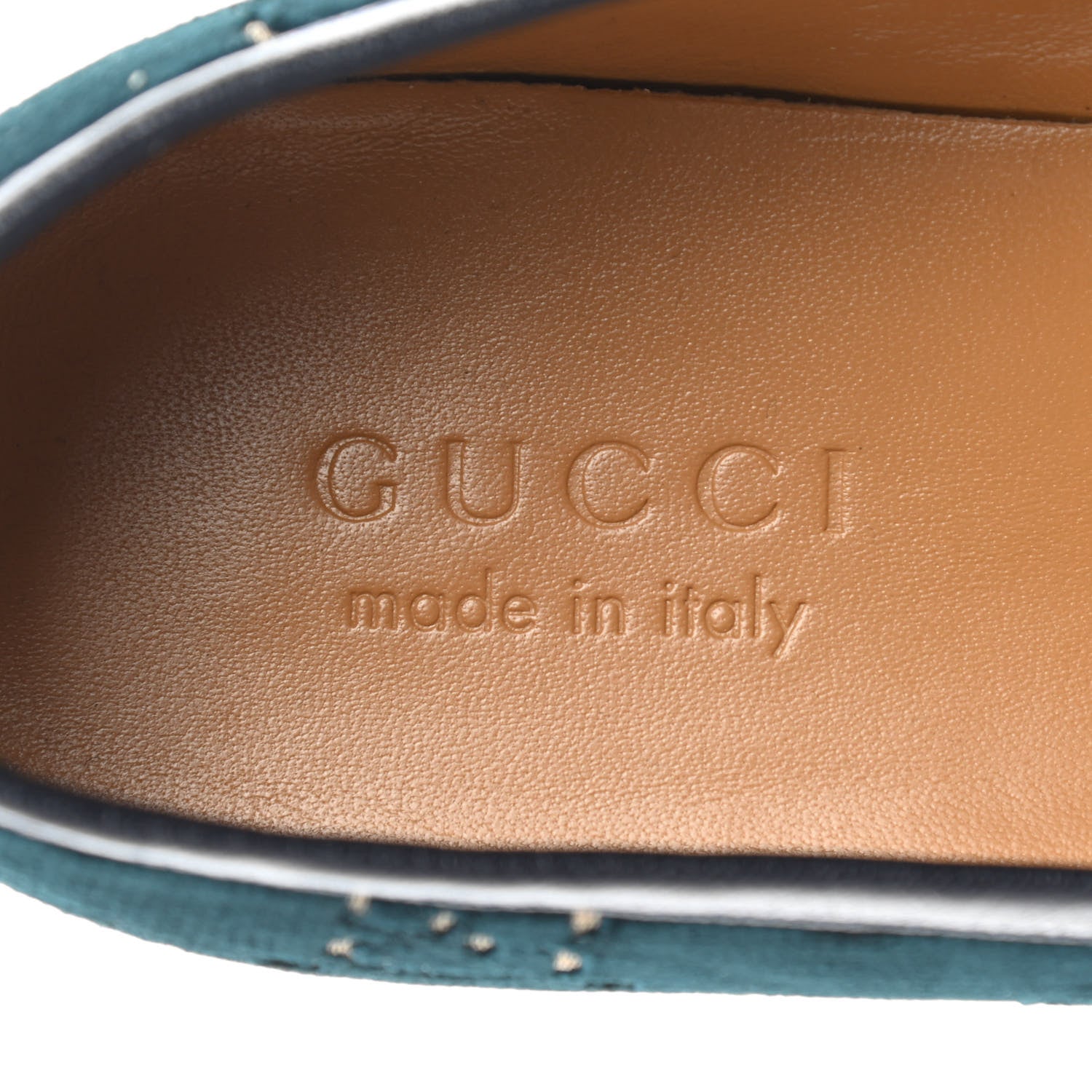 Gucci Velvet GG Monogram Horsebit Mens Jordaan Loafers 7.5 Blue Beige 7 of 8