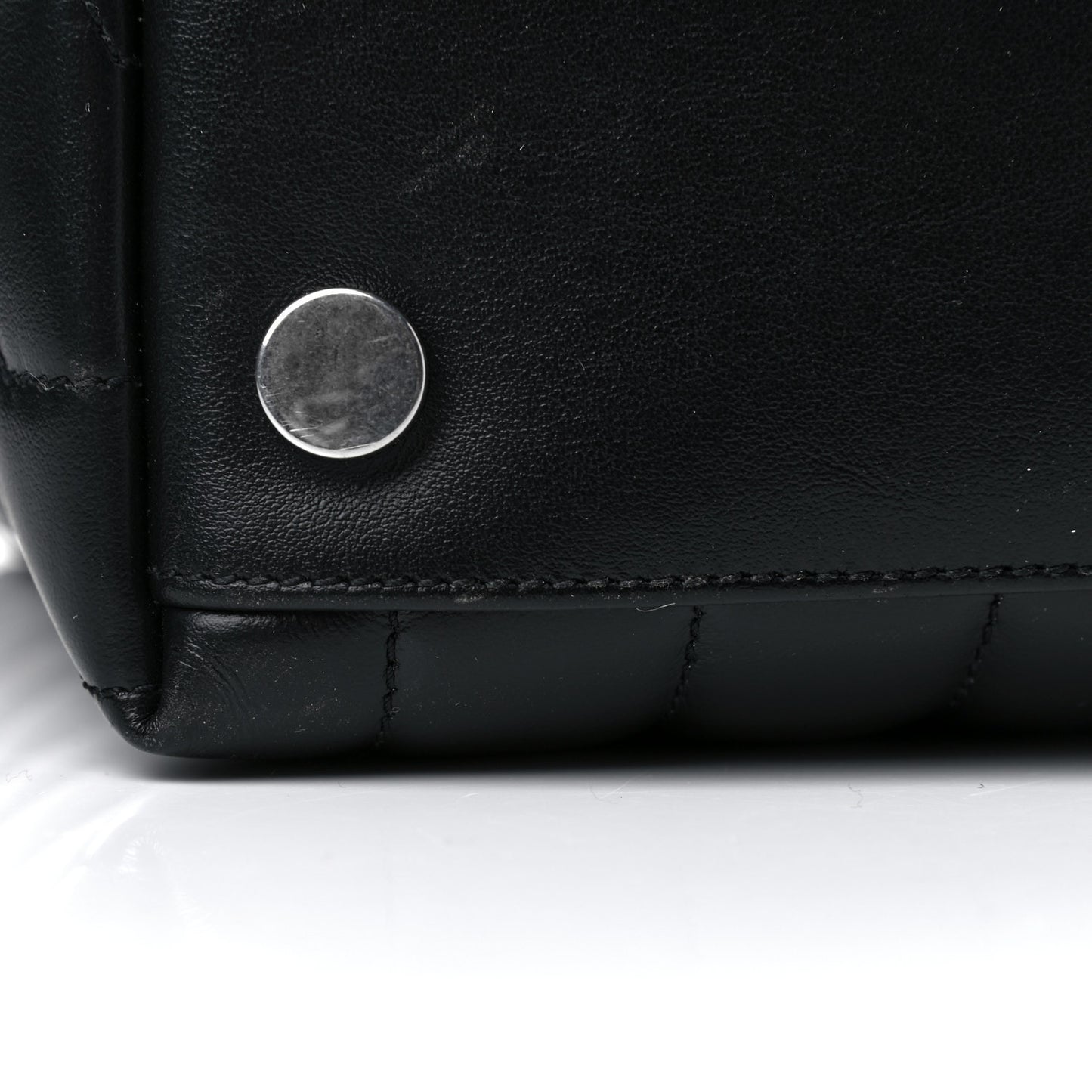 Calfskin Y Quilted Monogram Large Loulou Chain Satchel Black