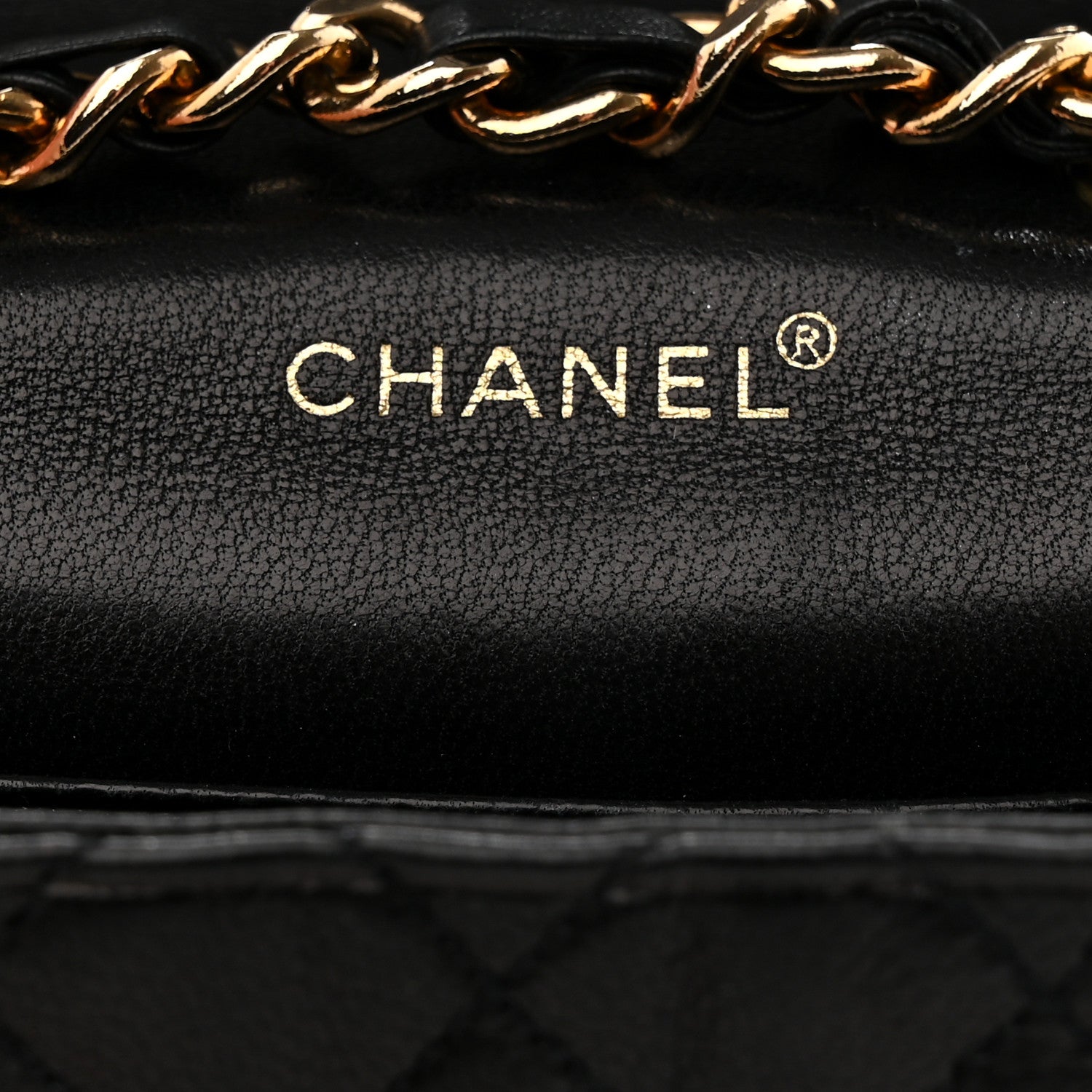 Chanel Lambskin Quilted Mini Flap Belt Bag Charm Black 6 of 9