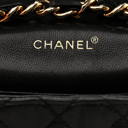 Chanel Lambskin Quilted Mini Flap Belt Bag Charm Black 6 of 9