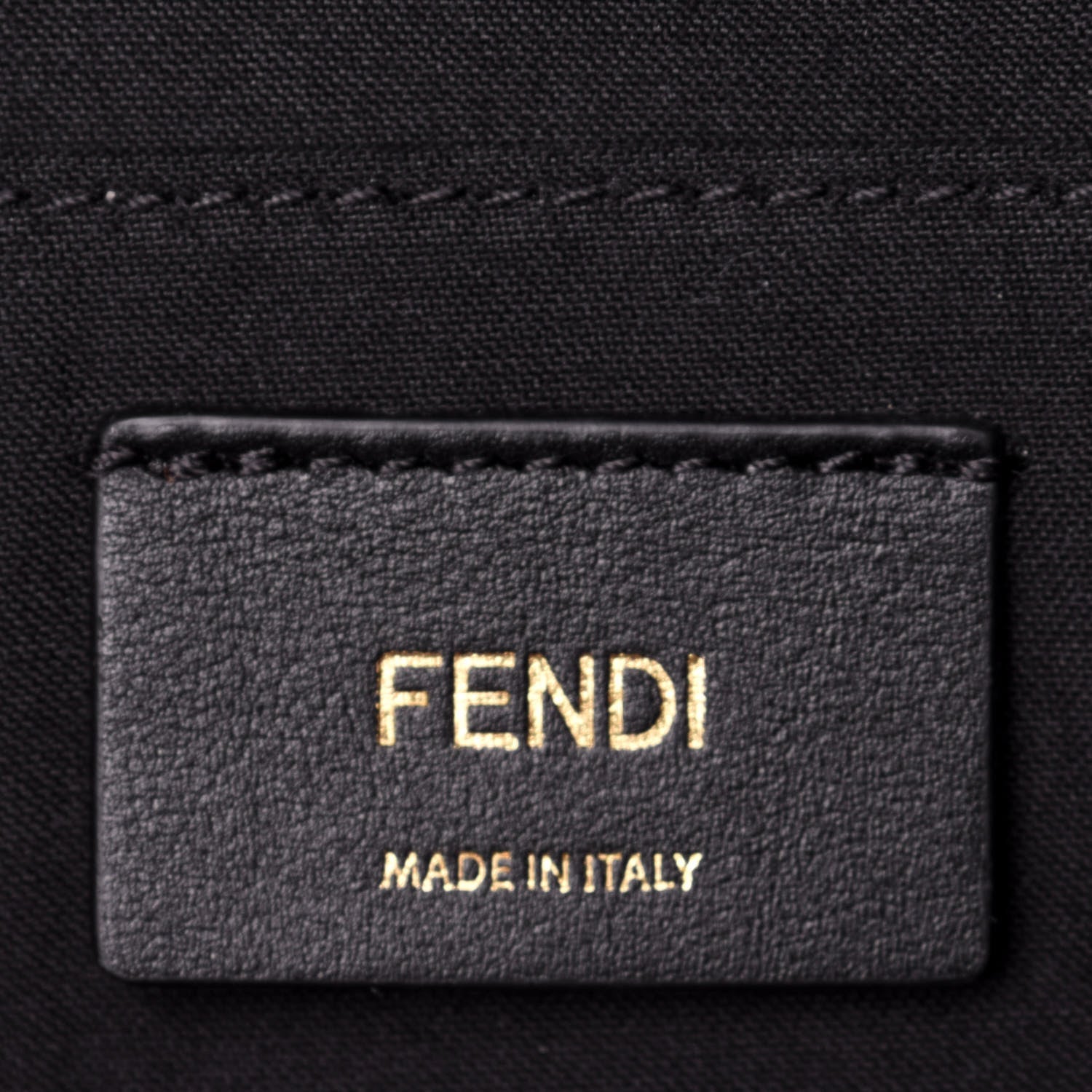 Fendi Glazed Fabric Vitello Century FF 1974 Stamp Patch Camera Case Mogano Panna Black 6 of 11