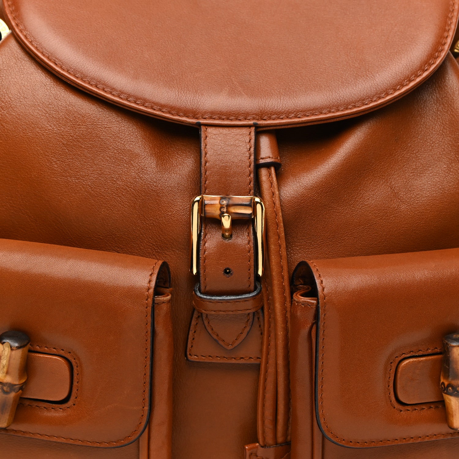 Gucci Calfskin Bamboo Backpack Brown 8 of 17