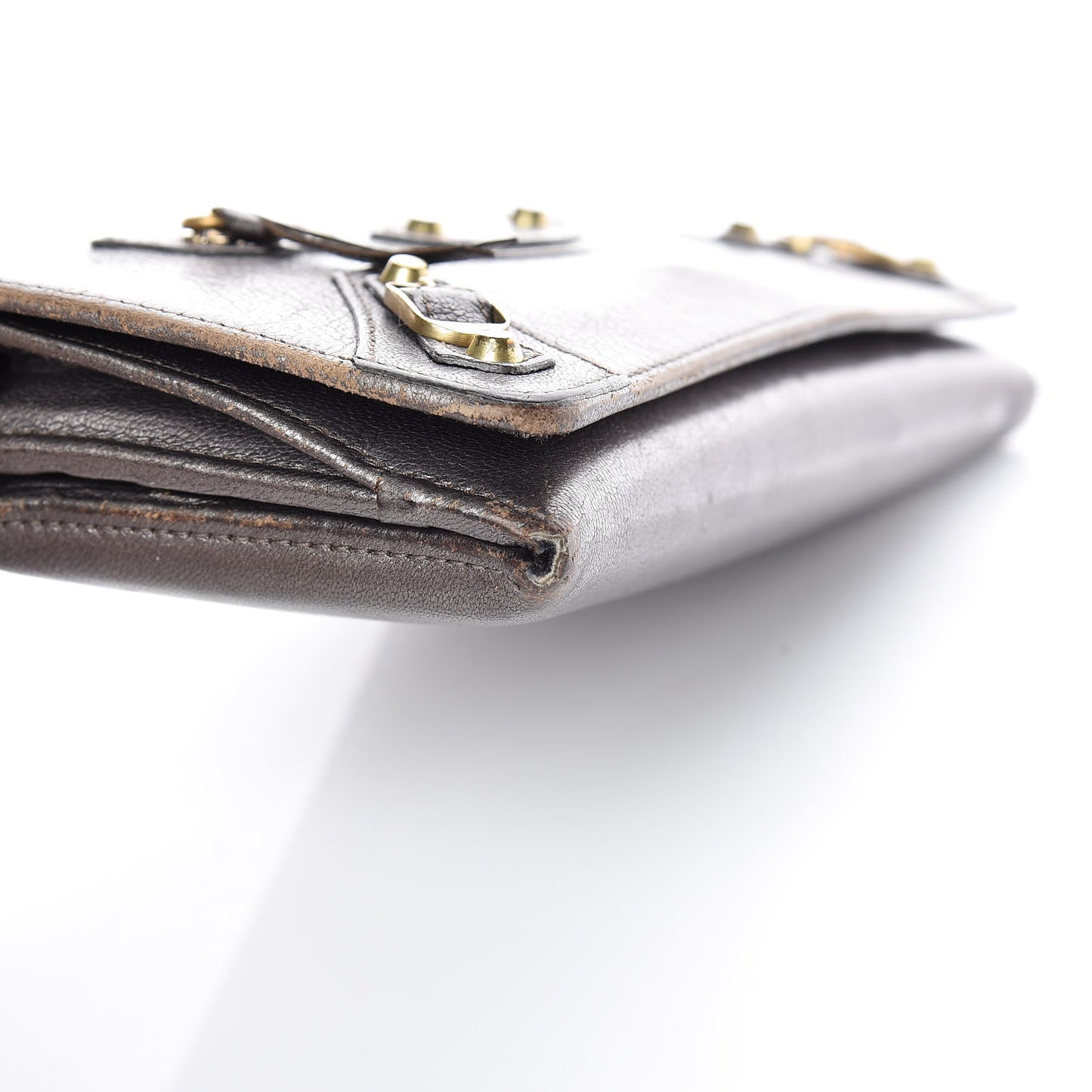 Agneau Classic Gold Hardware Money Wallet Bronze