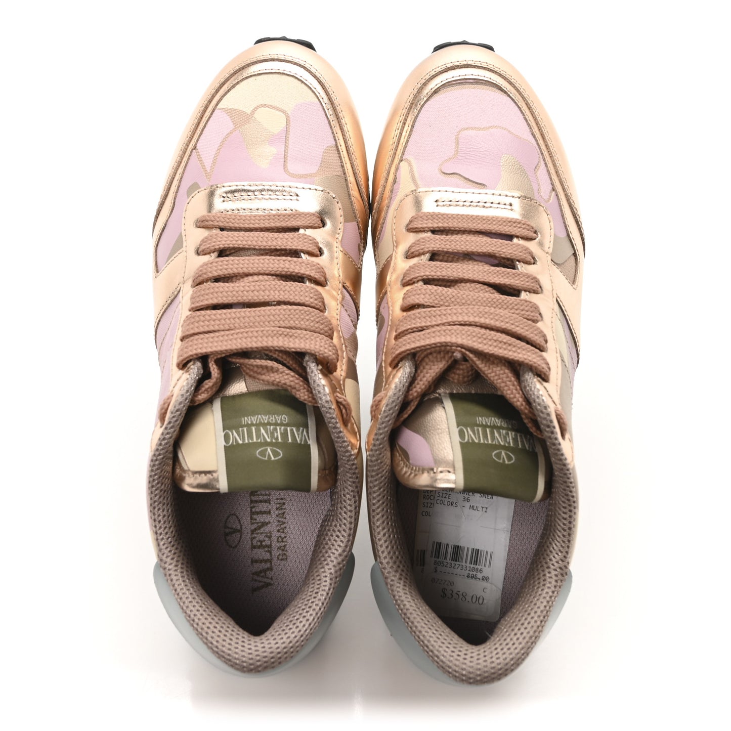 Metallic Nappa Suede Camouflage Womens Rockrunner Sneakers 36 Multicolor