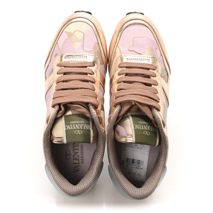 Valentino Garavani Metallic Nappa Suede Camouflage Womens Rockrunner Sneakers 36 Multicolor 2 of 9