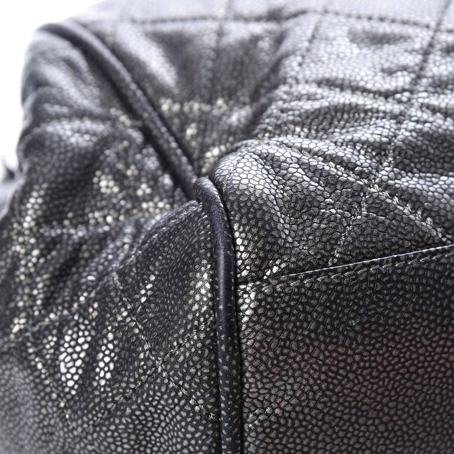 Chanel Metallic Caviar Quilted Timeless Accordion Flap Dark Silver 12 of 13