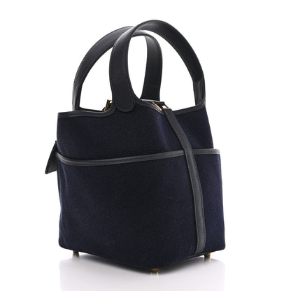 Hermes Toile Goeland Swift Cargo Picotin Lock 18 Bleu Marine 3 of 10