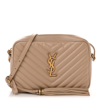 Saint Laurent Calfskin Matelasse Monogram Lou Camera Bag Dark Beige 1 of 16