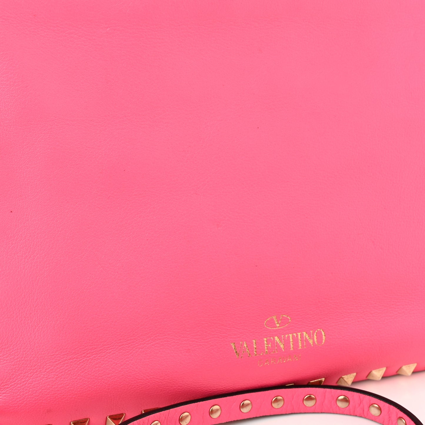 Vitello Small Rockstud Tote Fuxia Fluo