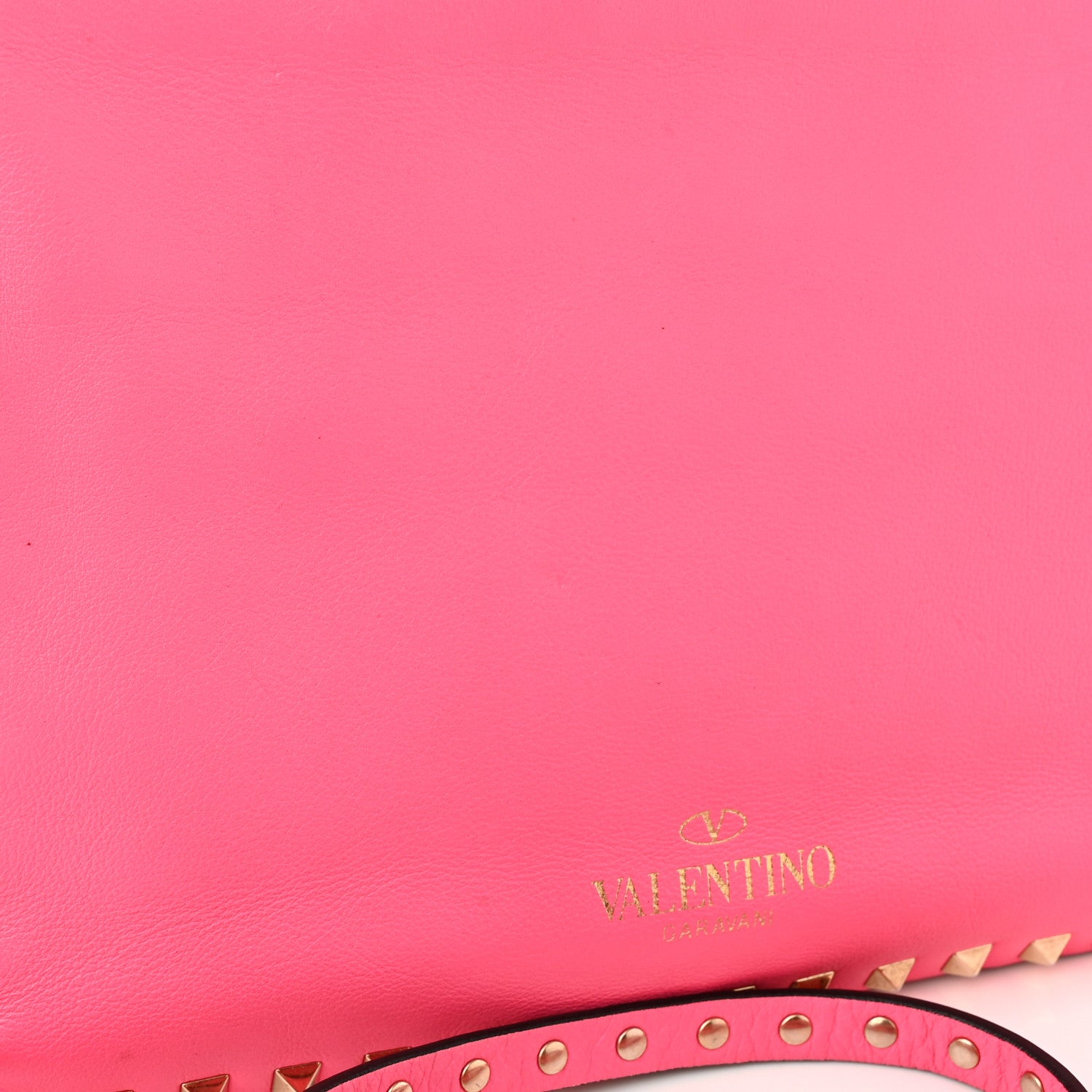 Valentino Garavani Vitello Small Rockstud Tote Fuxia Fluo 10 of 13