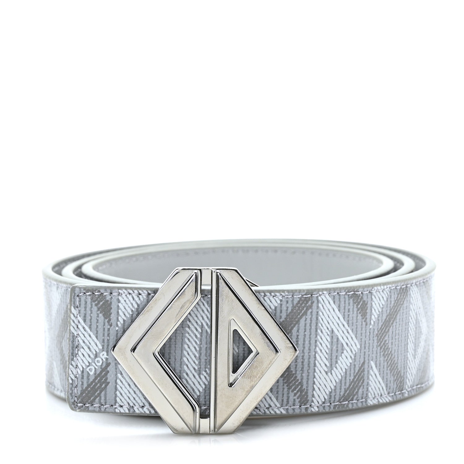 Christian Dior Diamond Canvas Belt 95 Grey 1 of 5
