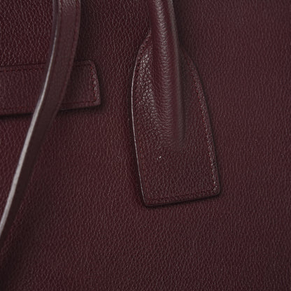 Saint Laurent Grained Calfskin Small Classic Sac De Jour Bordeaux 12 of 20