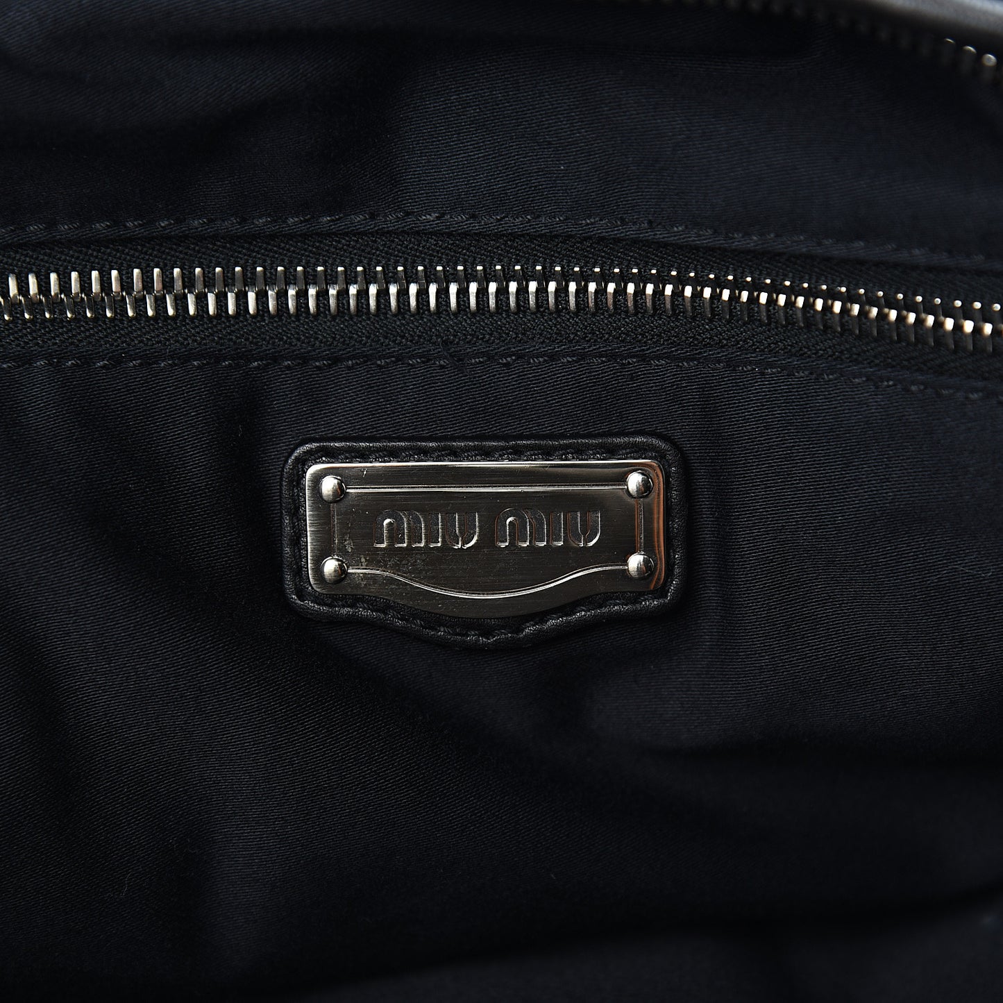 Nappa Plisse Zip Satchel Black