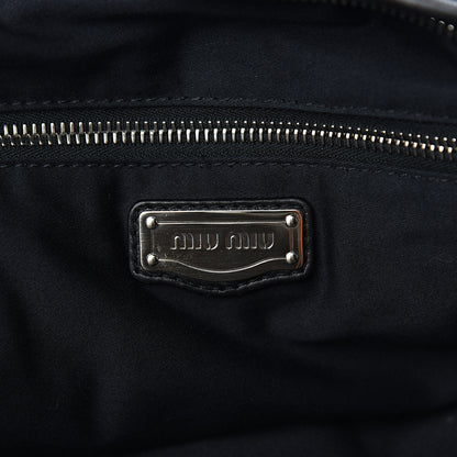 Miu Miu Nappa Plisse Zip Satchel Black 5 of 11