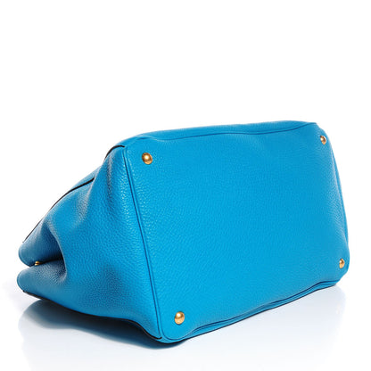 Prada Vitello Daino Tote Turchese 4 of 9