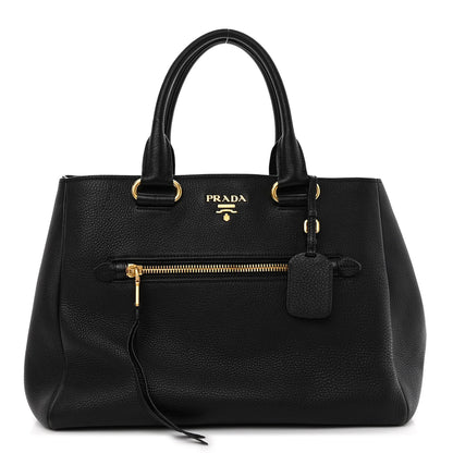 Prada Vitello Daino Shopping Satchel Black 1 of 11