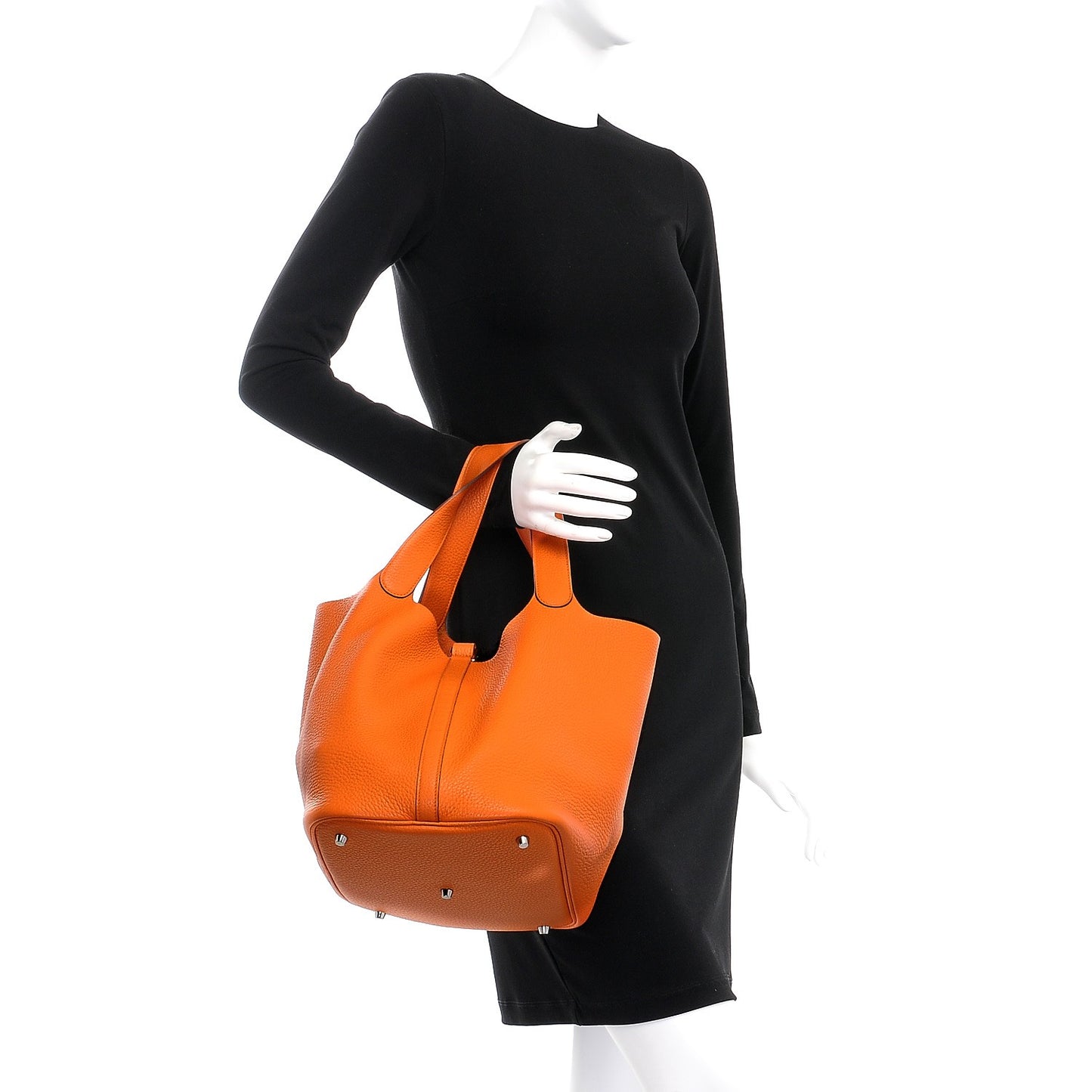 Taurillon Clemence Picotin Lock 26 GM Orange