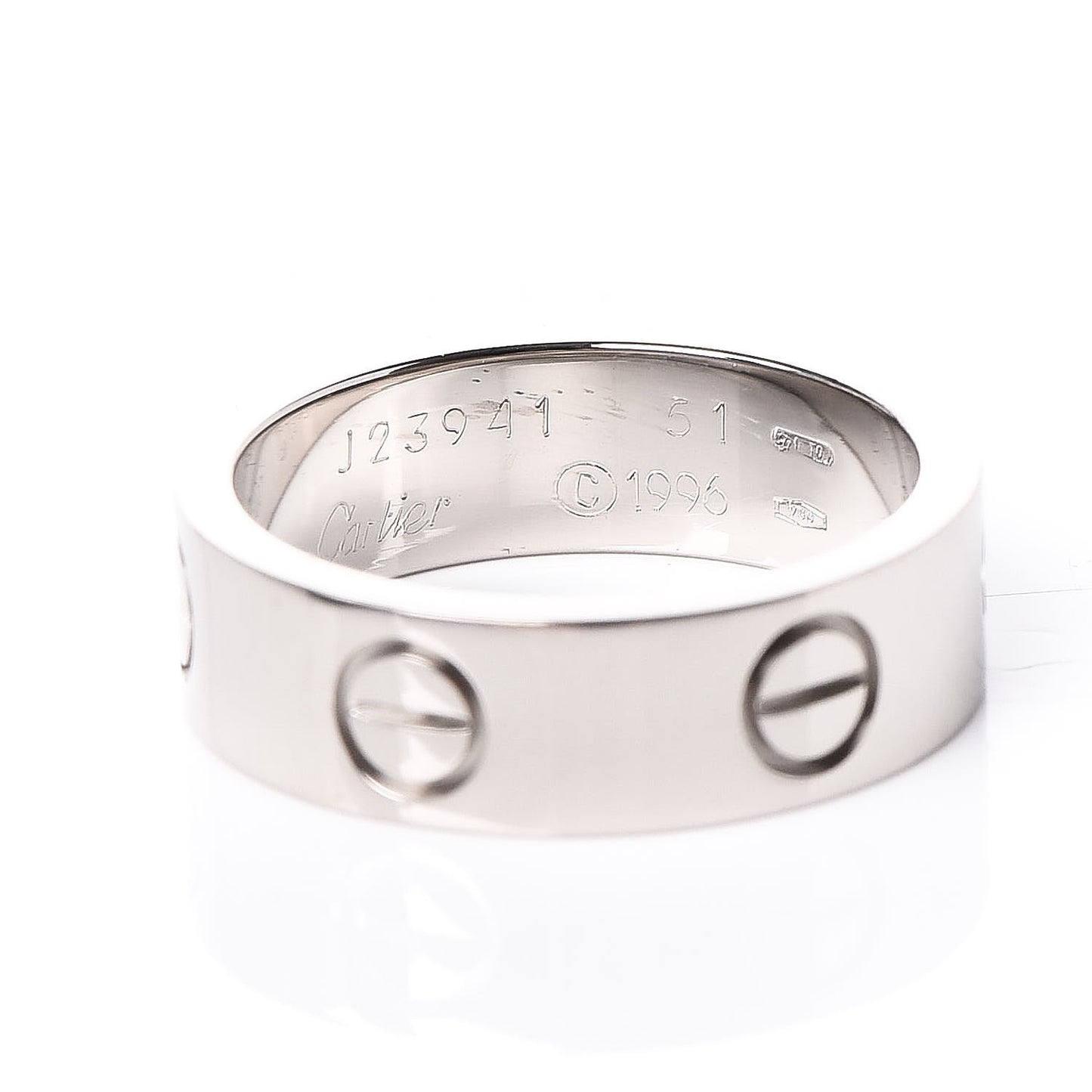 18K White Gold 5.5mm LOVE Ring 51 5.75