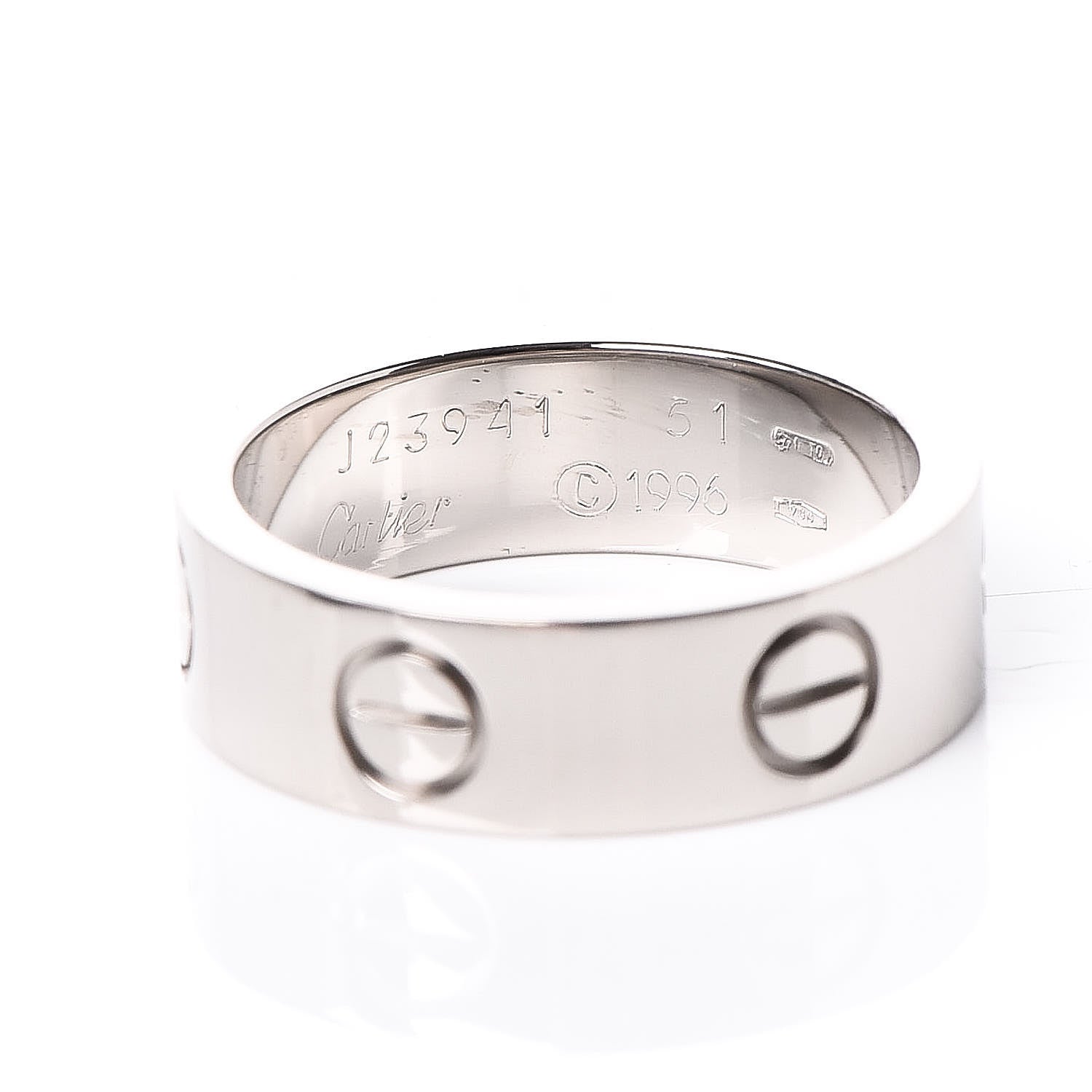 Cartier 18K White Gold 5.5mm LOVE Ring 51 5.75 4 of 5
