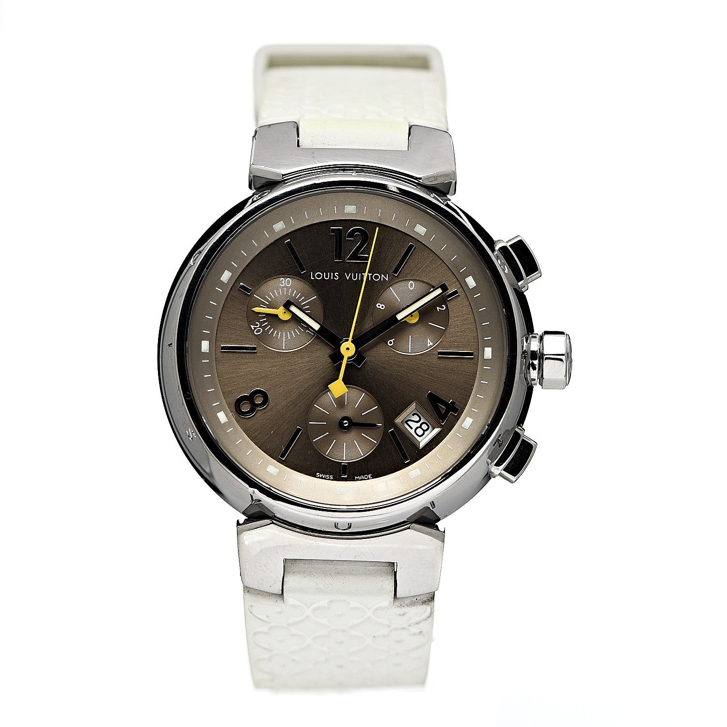 Louis Vuitton Stainless Steel Rubber 34mm Tambour Chronograph Quartz Watch Champagne 1 of 7