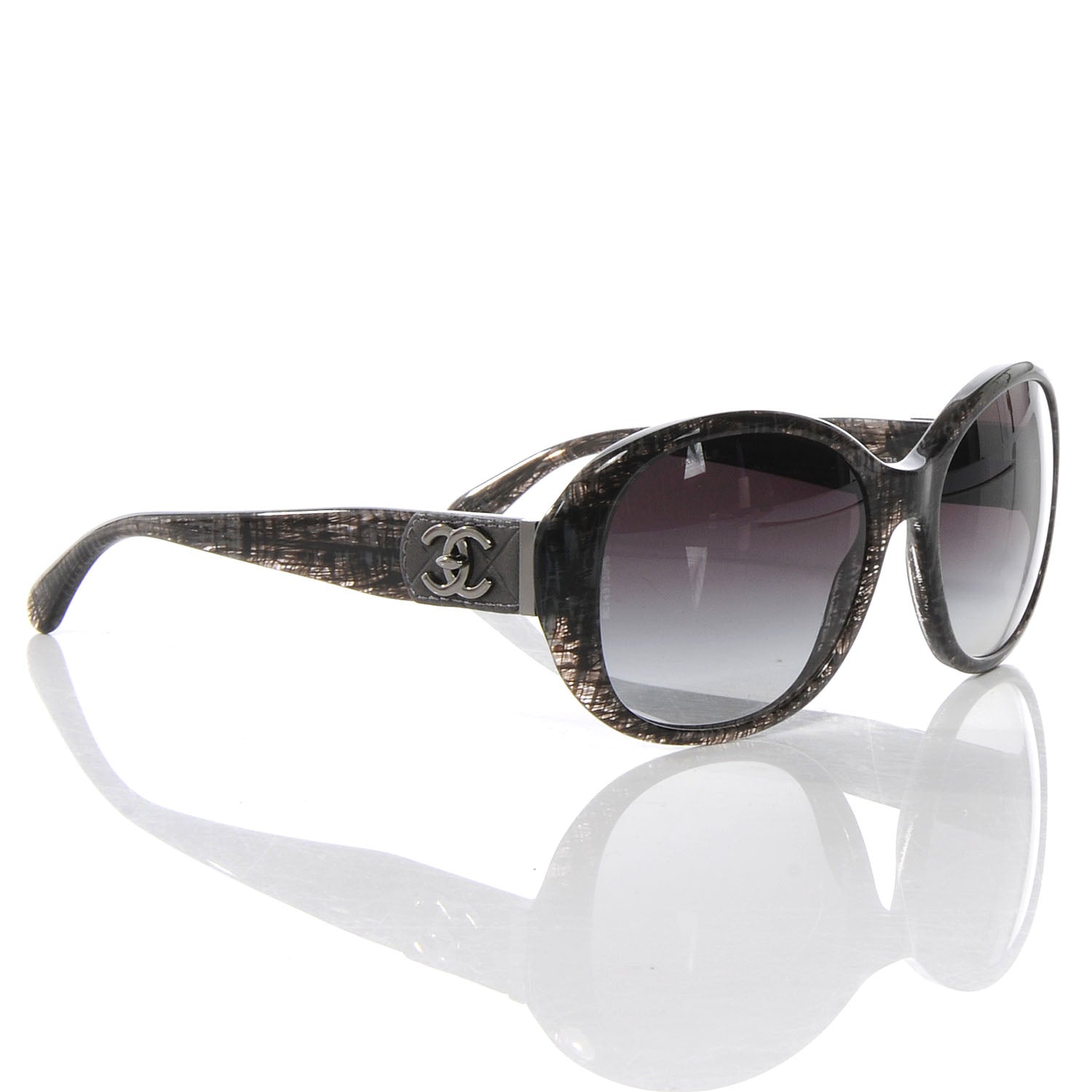 Chanel CC Tweed Turnlock Sunglasses 5235 Q Black 3 of 5